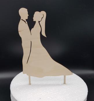 Caketopper / Tortenstecker - Brautpaar aus Holz