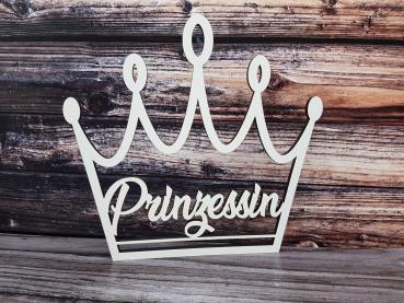 Krone mit Schriftzug Prinzessin - aus Holz