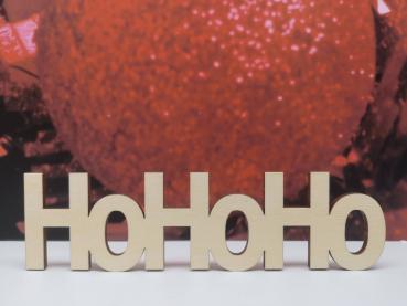 Schriftzug Hohoho zu Weihnachten aus Holz optional auch mit Aufsteller