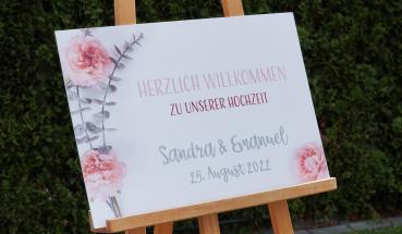 Hochzeitsschild Peach – Willkommen zu unserer Hochzeit – Schild 40x60 cm -