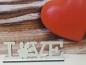 Preview: Schriftzug Love mit Pfote aus Holz in weiß