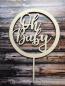 Preview: Cake Topper Caketopper Tortenaufsatz "Oh Baby" aus Holz in Birke natur