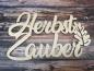 Preview: Schriftzug Herbstzauber aus Holz in Birke natur optional mit Aufsteller