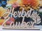 Preview: Schriftzug Herbstzauber aus Holz in Birke natur optional mit Aufsteller