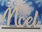 Preview: Schriftzug Noel zu Weihnachten aus Holz in weiß optional auch mit Aufsteller