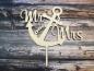 Preview: Cake Topper Caketopper Tortenstecker Tortenaufsatz "Mr & Mrs mit Anker" zur Hochzeit aus Holz