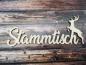 Preview: Schriftzug Stammtisch mit Hirsch aus Holz optional mit Aufsteller