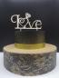 Preview: Cake Topper Caketopper Tortenstecker Tortenaufsatz "Love mit Ring" zur Hochzeit aus Holz