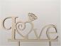 Preview: Cake Topper Caketopper Tortenstecker Tortenaufsatz "Love mit Ring" zur Hochzeit aus Holz