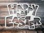 Preview: Schriftzug Happy Easter mit Ostereier aus Holz in weiß zu Ostern