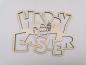 Preview: Schriftzug Happy Easter mit Ostereier aus Holz Natur zu Ostern