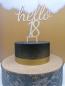 Preview: Caketopper /Tortenaufsatz Cake Topper hello mit Wunschzahl aus Holz