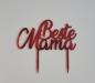 Preview: Caketopper Tortenaufsatz "Beste Mama" aus Spiegelacryl in rot Muttertag