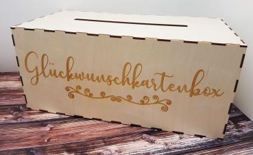 Box für Geschenkumschläge mit Gravur - Glückwunschkartenbox