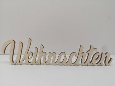 Schriftzug Weihnachten aus Holz optional auch mit Aufsteller