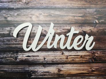Schriftzug Winter aus Holz in weiß optional auch mit Aufsteller