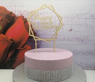 Tortenaufsatz/Caketopper Cake Topper Happy Birthday aus Holz