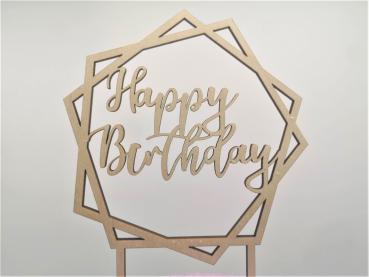 Tortenaufsatz/Caketopper Cake Topper Happy Birthday aus Holz