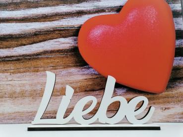 Schriftzug Liebe aus Holz in weiß