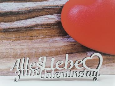 Schriftzug Alles Liebe zum Valentinstag aus Holz in weiß