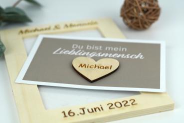 Personalisiertes Geschenk Valentinstag // Valentinsgeschenk // personalisierter Bilderrahmen mit Karte