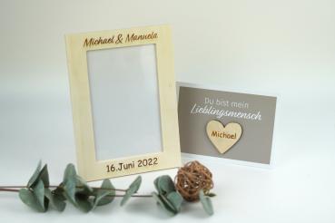 Personalisiertes Geschenk Valentinstag // Valentinsgeschenk // personalisierter Bilderrahmen mit Karte