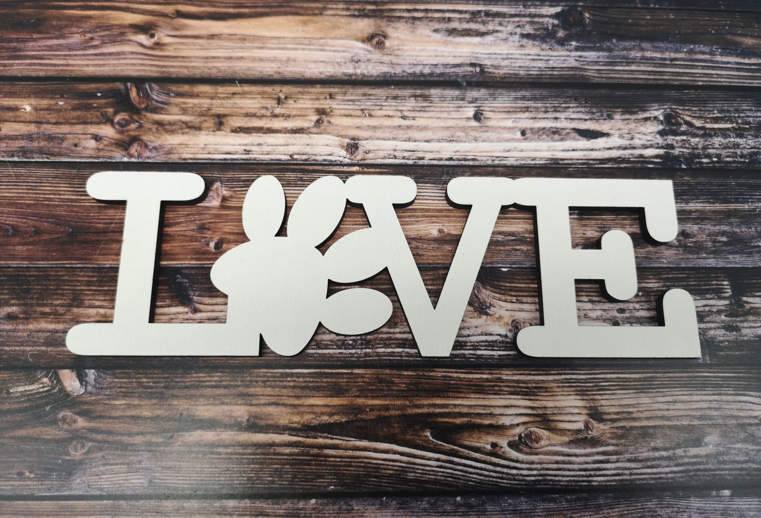 Holz Liebe Haustier Hunde Katze Deko Tierliebe Schriftzug Love mit Pfote