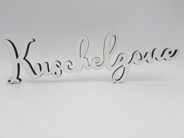 Schriftzug Kuschelzone aus Holz