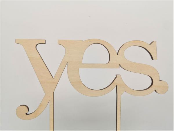 Cake Topper Caketopper Tortenstecker Tortenaufsatz "yes" zur Hochzeit aus Holz