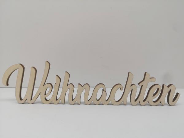 Schriftzug Weihnachten aus Holz optional auch mit Aufsteller