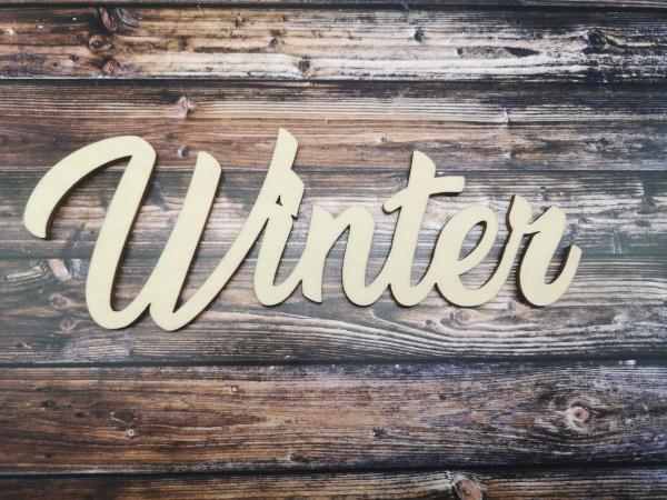 Schriftzug Winter aus Holz optional auch mit Aufsteller