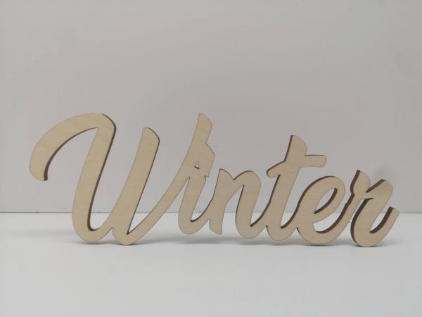 Schriftzug Winter aus Holz optional auch mit Aufsteller