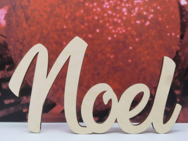 Schriftzug Noel zu Weihnachten aus Holz optional auch mit Aufsteller