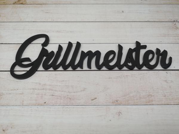 Schriftzug Grillmeister aus Acryl in schwarz